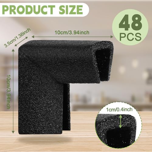 48 Pcs Foam Corner Protectors for Shipping, L-Shaped Edge Guards for