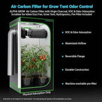 4 Inch Air Carbon Filter Smelliness Control with Australian Virgin Charcoal, Odor Removal Carbon Filter for Grow Tent, Inline Fan, Hydroponics, Pre-Filter Included, 4" x 12"