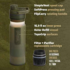 GRAYL UltraPress 16.9 oz Water Purifier & Filter Bottle, Olive Drab