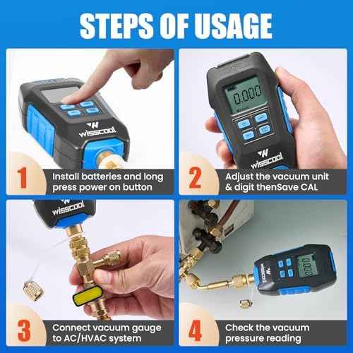 WISSCOOL Digital Micron Vacuum Gauge, Digital Pressure Tester Meter HVAC
