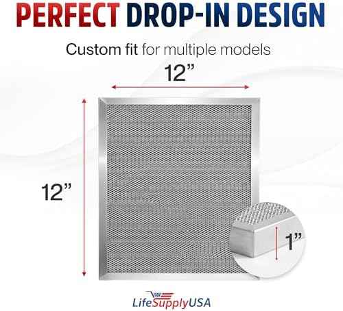 12x12x1 Electrostatic Air Filter, MERV 8, Washable, Reusable Furnace AC/HVAC Filter, Energy Saving, Easy to Clean, Long-Lasting by LifeSupplyUSA