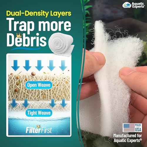 Aquatic Experts Aquarium Filter Floss for Fish Tank Filters - FilterFirst Aquarium Filter Pad - Media Roll for Crystal Clear Water, 3/4" - 1" Thick (12 Inch Wide, 72 Inch Long)