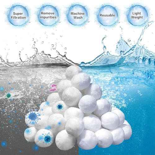 3.1 Lbs Pool Filter Balls for Sand Filter, Eco-Friendly Filter Balls Replace 100 lbs Pool Filter Sand, Lightweight and Reusable Fiber Ball, Pool Filter Media Balls for Swimming Pool