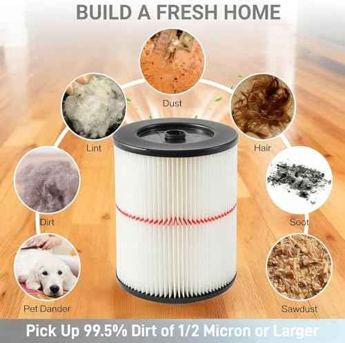 17816 Filter for Craftsman Shop Vac Filters 5/6/8/12/16 Gallon Wet/Dry Vac