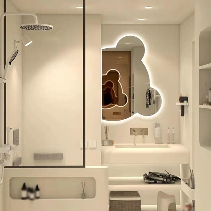 LTSRLL LED Vanity Mirror Cute Bear Decorative Mirror - Image 7