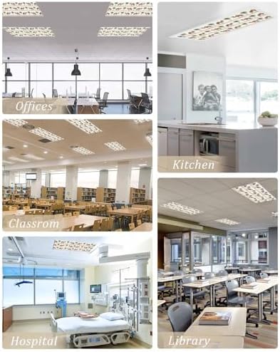 3 Pack Fluorescent Light Cover for Ceiling Lights, Tropical Plants Magnetic Classroom Light Filters 4x2 Feet, Camel Animals Summer Palm Trees Stripes Decorative Ceiling Shade Panel for Office - Field & Pure
