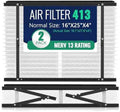 2-Pack 413 Replacement Filter Compatible with AprilAire Whole House Air Purifiers, Models 1410, 1610, 2410, 2416, 3410, 4400, MERV 13 Air Purifiers, Size: 16x25x4(Actual Size 16.1''x27.8"x4)