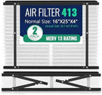 2-Pack 413 Replacement Filter Compatible with AprilAire Whole House Air Purifiers, Models 1410, 1610, 2410, 2416, 3410, 4400, MERV 13 Air Purifiers, Size: 16x25x4(Actual Size 16.1''x27.8"x4)