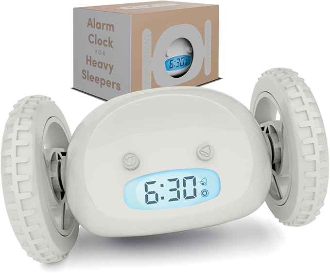 CLOCKY Extra Loud Alarm Clock for Heavy Sleepers on Wheels Rolls Runs Away