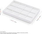 Oirlv Premium White Leather Stackable Jewelry Tray 12 Grid Jewelry Drawer - Image 9