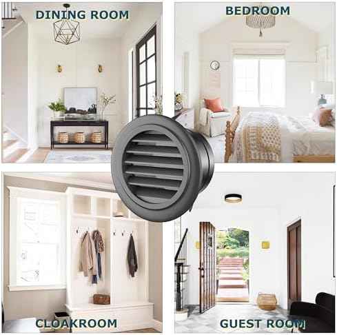 4 Inch Black Round Soffit Vent Cover