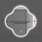 Irregular Bathroom Mirror with LED Light, Wall Mounted Mirror with Demister Pad - Image 2