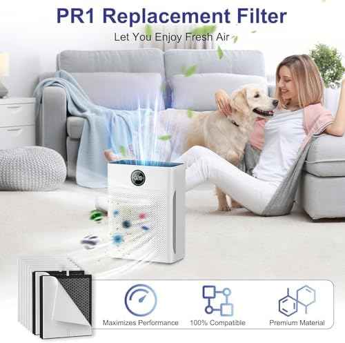 PR1 Replacement Filter Compatible with Mooka PR1 Air Purifier,2 Pack H13 filter Activated Carbon