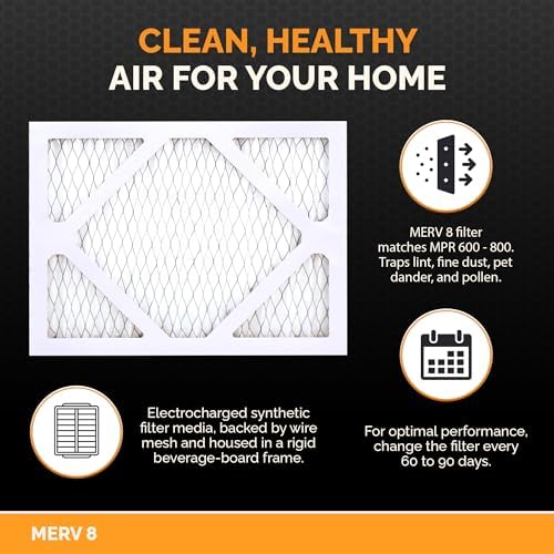 Tiger Tough 20x20x2 Air Filter MERV 8 MPR 600-800, High-Performance