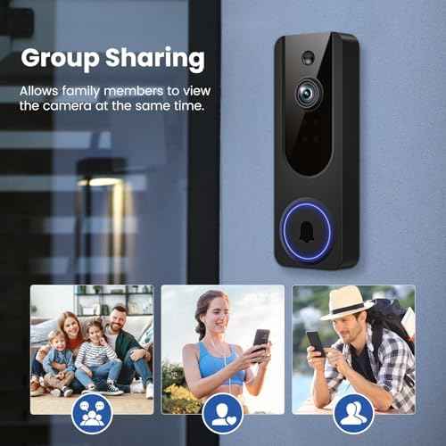 1080p WiFi Video Doorbell Camera Wireless, Battery Powered, AI Human and Motion Detection, 2 Way Talk, Night Vision, Cloud Storage, 2.4G WiFi Only, Indoor/Outdoor Surveillance