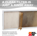 K&N 16X25X1 HVAC Furnace Air Filter, Lasts a Lifetime, Washable, Merv