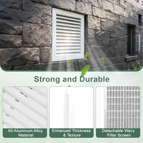 2-Pack 20"x20" Gable Vent - Premium Aluminum,Filter Screen for