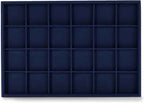 Oirlv Stackable Premium Leather Jewelry Trays 24 Grid Jewelry Organizer