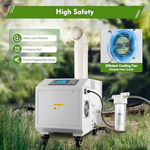 3kg/H Ultrasonic Industrial Agricultural Humidifer Commercial Large Volume Automatic Mist Cooling Sprayer Airflow for Warehouse Greenhouse Garden 160M³/H