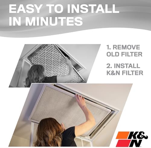 K&N 16X25X1 HVAC Furnace Air Filter, Lasts a Lifetime, Washable, Merv