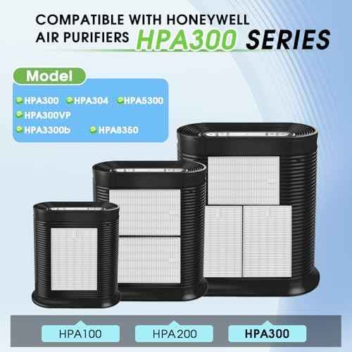 HPA300 HEPA Filter Replacement for Honeywell Air Purifier HPA300, HPA304, HPA300VP, HPA3300b, HPA5300, HPA8350, 3 Pack Ture HEPA R Filter + 4 Pack Activated Carbon Pre-Filter (Replace HRF-R3)
