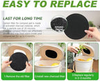 Charcoal Filters for Compost Bucket Activated Charcoal Filter for Countertop Bin Pail Replacement Filters Round 6.8 Inch 4 Pack - Field & Pure