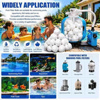 3.1 Lbs Pool Filter Balls, Eco-Friendly Filter Balls for Swimming Pool Sand Filters, Lightweight and Reusable Fiber Ball, Replace 100 lbs Pool Filter Sand