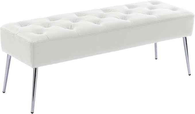 DUHOME Button-Tufted Ottoman Bench, Upholstered Footrest Stool Rectangular