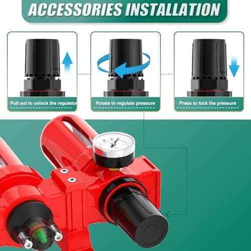 Industrial Grade 4-Stage Aluminum Air Drying System, 1/4 Inch NPT, 0-150 PSI, Double Desiccant Dryer, air Regulator, Particulate Filter and Coalescing Filter (Manual Drainage)