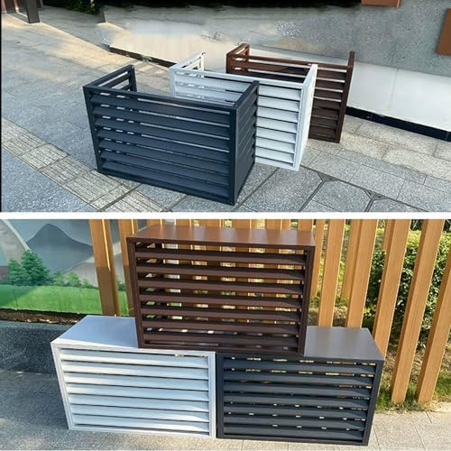 Pool pump covers for outside units, mini split covers for outside units, aluminum outdoor garden air conditioner cover, sturdy and durable, noise-proof, suitable for gardens, balconies, walls ( Color - Field & Pure