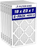 Filter King 19x23x1 Air Filter MERV 8, AC Furnace Filters (6-Pack)
