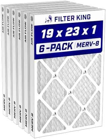 Filter King 19x23x1 Air Filter MERV 8, AC Furnace Filters (6-Pack)