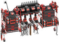 CCCEI Red Power Tool Organizer Wall Mount, Large Tools and Battery Storage Rack Charging Station Individual Switches. Drills Holder, Garage Utility Shelves with 6FT Power Strip. Gift for Men. - Field & Pure