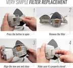 Reusable Respirator Mask with 7 Filters – Half Mask Respirator - Image 7