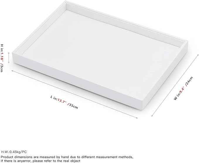 Oirlv Premium White Leather Stackable Jewelry Tray Flat Jewelry Organizer Tray