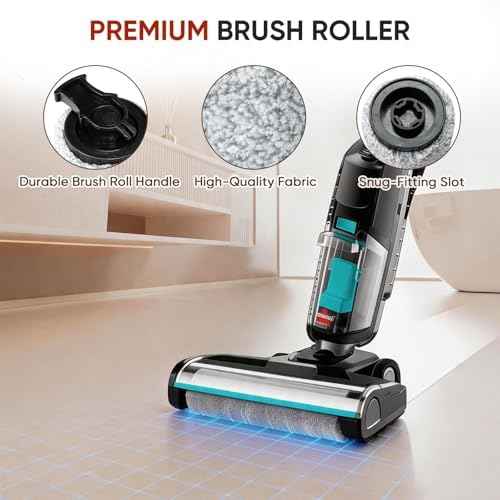 5 Pack 3831 Brush Roll and Filter for Bissell Crosswave Hard Floor Expert Vacuum 3831 HF2 3845N 3847 3848, 2 Brush Rolls + 3 Filters, Wet Dry Vacuum Accessory Kit