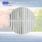 PUREBURG Replacement Filter Compatible with QUIETPURE KJFC15 Whisper Air Purifier, 2-Pack H13 HEPA Activated Carbon 3-Stage Filtration