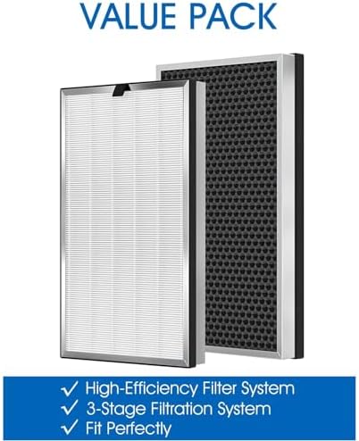 2 Pack 112 Replacement Filter Air Purifier V2.0 Compatible with MA Series 112, 3 in 1 Pre-filter, H13 True HEPA Filter and Activated Carbon Filter - Field & Pure