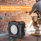 Air Scrubber with 3 Stage Filtration, Stackable Negative Air Machine Cleaner 550 CFM for Industrial and Commercial Water Damage Restoration Air Scrubber with MERV-10, HEPA, Activated Carbon Filter