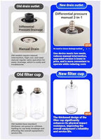 Compressed Air Low Pressure Filter Regulator Airtac AFR2000-C 1/4'' NPT 0-60 PSI Combo Piggybac Adjustable,Bracket,Gauge Semi-Auto Drain - Field & Pure