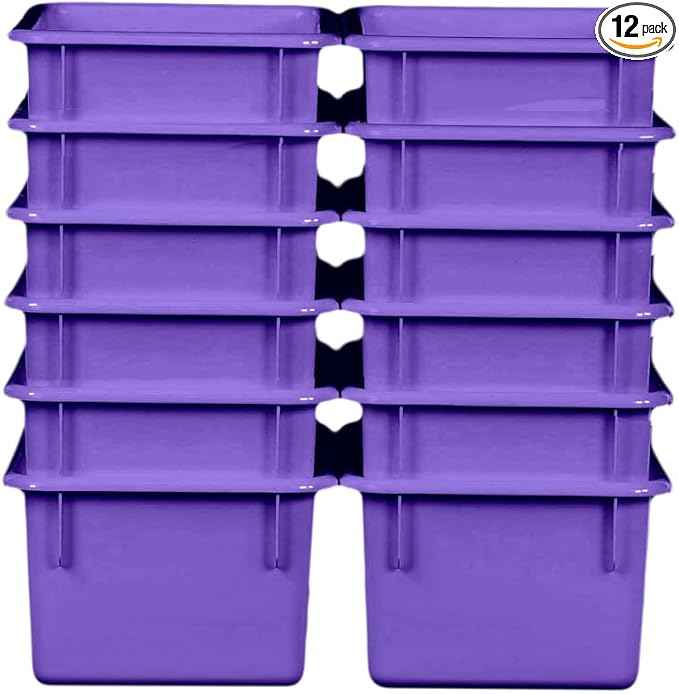 Wood Designs Cubby Storage Bin, Heavy Duty Plastic Containers