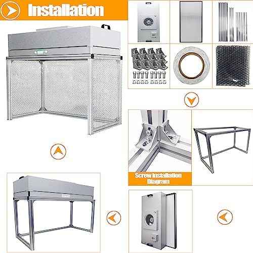 TECHTONGDA 110V Air Flow Clean Bench Dust Free Room Workshop Three Adjustable Speed Vertical Laminar Flow Hood HEPA-Filter for ISO 5 Cleanliness Dust Free Work 47.2x23.6x29 inch Working Area