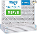Aerostar 14x18x1 MERV 8 Pleated Air Filter, AC Furnace Air Filter, 6 Pack by AirFiltersDelivered