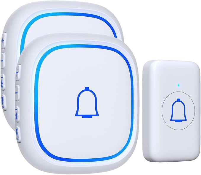Wireless Doorbell with 2 Receivers IP66 Waterproof 1000ft Range Door Bell