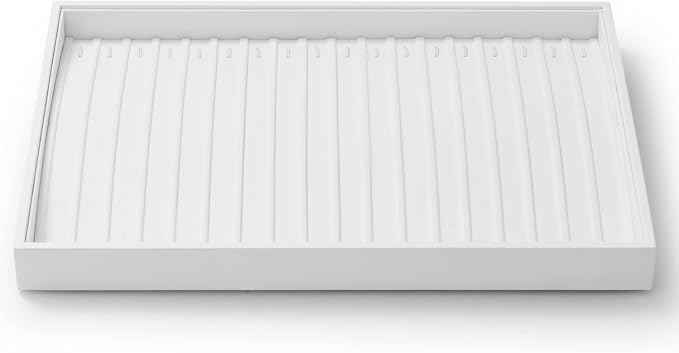 Oirlv Premium White Leather Stackable Jewelry Tray 18 Gird Necklace Bracelet