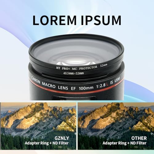 40.5-52mm Step-Up Ring Adapter, 40.5mm to 52mm Step Up Filter Ring for