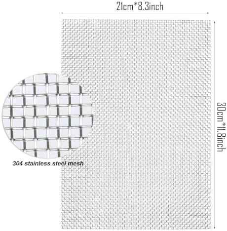 Wire Mesh Sheet Stainless Steel Woven Wire 5 Mesh No Rust Meshes Screen for DIY Projects Vent Window Screen Filter Mesh 8.26 X 11.8 Inch