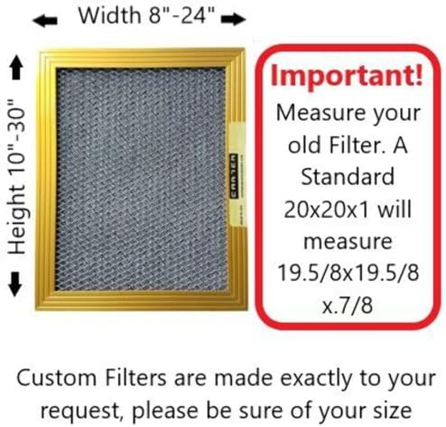 CARTER | Gold | MERV 8 | HVAC & Furnace Filter | Washable