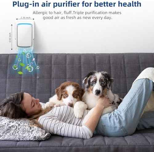 6 Pack Plug in Air Purifier for Home,Advanced Negative Ion Air Purifier for Pet Odor,Smoke & Dust,Quiet Air Ionizer for Dust Mites Odor Eliminator & Room Deodorizer Plug in for Bedroom,Office,Kitchen