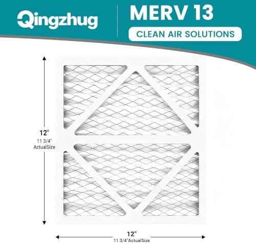 12x12x1 MERV 13 (6-Pack) Pleated Air Filter (Actual Size: 11.75" x 11.75" x 0.75") MPR 1900 & FPR 10, Furnace Air Filters, 12x12x1 air filter